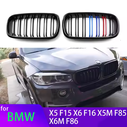 1 Pair M Color/Gloss Black Car Front Bumper Kidney Grill Grilles for BMW X5 F15 X6 F16 X5M F85 X6M F