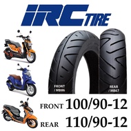 ยางนอกหน้า-หลัง IRC MB86MB67 100/90-12 + 110/90-12 Tubeless for ZOOMER-X Scoopy-i S12 Moove KSR ( สินค้ารับประกันของแท้ 100%)