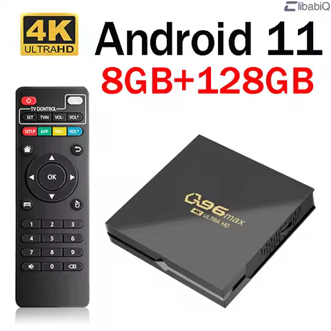Q96 Max TV Box Android 11 Smart Home Theater 8GB 128GB Amlogic S905 Quad-Core HD HDR10+ 4K Media Pla
