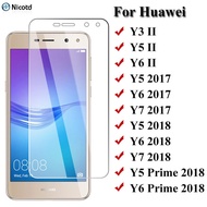 HD Tempered Glass for Huawei Y6 ii Y5 ii 9H Screen Protector Glass on Huawei Y6 Y5 Y7 2017 2018 2019 Y5 Prime Y6 Pro 2019