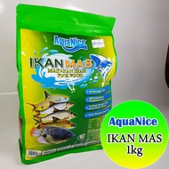 AQUANICE IKAN MAS 1kg Makanan Ikan Sungai Fish Pellet