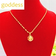 Gold necklace pawnable 18k Hollow embroidered ball pendant necklace for women padre pio necklace ori