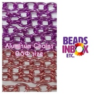 Aluminum Colored Chains * 2-Sizes 0.5cm/0.6cm Φ Hole