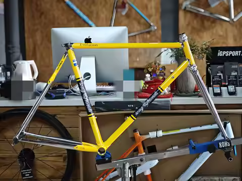 COLUMBUS-Vintage Bike Steel Pipe Frame, Retro Bicycle Accessories, Yellow, Fork