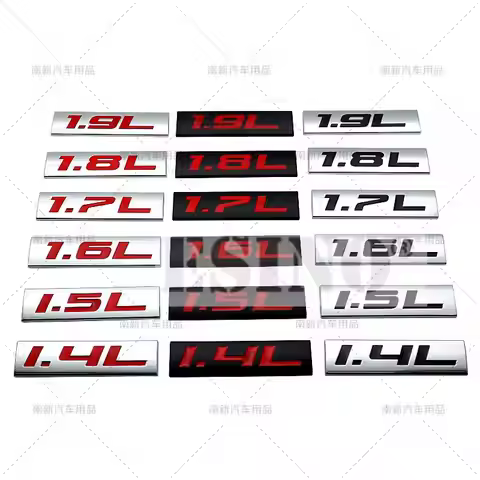 Car Styling 3D Metal Chrome Zinc Alloy Adhensive Emblem 1.4L 1.5L 1.6L 1.7L 1.8L 1.9L Body Trunk Fen