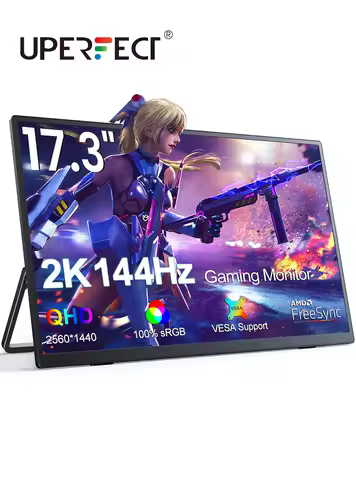 UPERFECT 2K Portable Monitor 17.3 Inch 144Hz 1440P 400cd/m² Gaming Display USB-C HDMI HDR IPS Screen