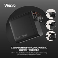 銀戰士電池 - Vinnic GaNGAPURNA 100W PD QC GaN Travel Charger