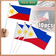 10Pcs Philippine Hand Waving Flag 14*21cm Nylon Small Philippine Flag with Stick