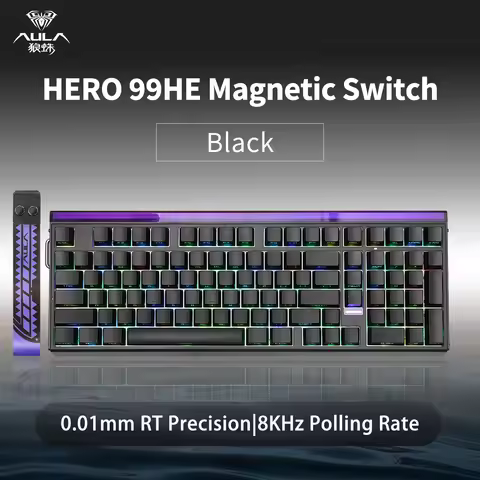 AULA Hero 99he Magnetic Keyboard 101Keys 99% layout Wired Trigger 8K Return Gamer Customize RGB Magn