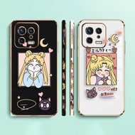 Cartoon Sailor Moon Tsukino Usagi Side Printed E-TPU Phone Case For XIAOMI POCO F4 F3 M5 M4 X5 X4 X3 C40 F5 F1 REDMI K50 K40 NOTE 12 11 10 S GT PRO PLUS NFC Gaming Turbo 5G