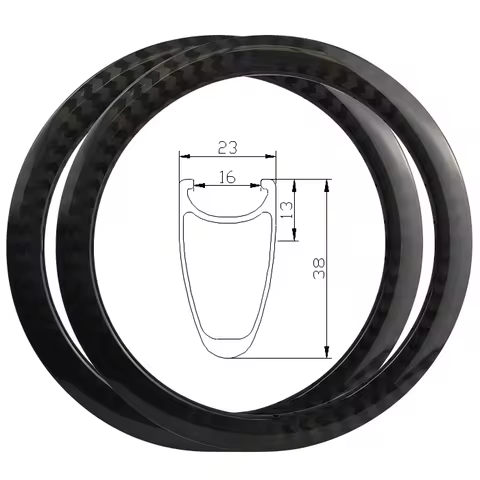 Bsd 451 20-inch carbon fiber small bicycle wheel with 38mm x 23mm 12k ribbed disc brake caliper and 