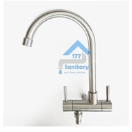 MESIN 30417 Stainless Branch Swan Faucet Kitchen Water Faucet Double Stenlis Sink Dish Sink Washing 
