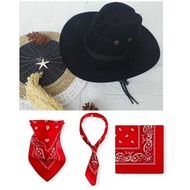 COWBOY HAT SET RANCH HAT ADULT COWBOY HAT/ WITH STRAP COWBOY HAT SET | UNISEX CAP ADULT COWBOY COSTU