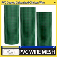 PVC Coated Chicken Wire Galvanized Welded Wire Mesh for Plants and Animal Fences | Different Sizes and Thickness Available | Green PVC Mesh