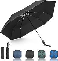G4Free 54 Inch Large Golf Umbrella, Automatic Square 3 Folding Windproof Umbrella Compact Travel Rai