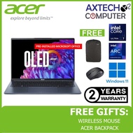Acer Swift GO 14 SFG14-73-726N 14" 2.8K OLED Laptop Frost Blue ( CU7-155H,16GB,1TB,Intel Arc,W11,HS)