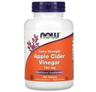 素食 蘋果醋 Apple Cider Vinegar 750mg 180顆 海藻鈣鎂 超優效《Now Foods》健而婷