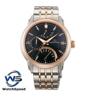 Orient Star SDE00004D0 Automatic Japan Sapphire Retrograde Series Two Tone Blue Dial 100M Men's Watch SDE00004D0
