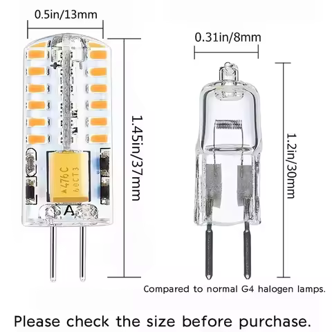 G4 LED Light Bulbs Warm/Cold White 2700K-6000K 3W Equivalent to 30W Non-Dimmable T3 Halogen Track Bi