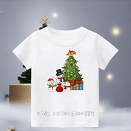 Kaos natal anak-anak/ atasan Unisex anak gambar natal Merry Christmas