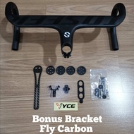 HANDLEBAR TOSEEK INTEGRATED CARBON STANG ROADBIKE + BRACKET FLY CARBON - DIRTHE SHOP