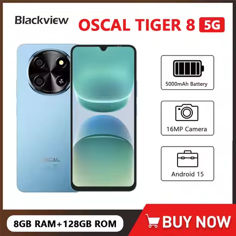 Blackview OSCAL TIGER 8 5G AI Smartphone Android 15 6.88 Inch 120Hz 8GB+128GB Mobile Phone 5000mAh U