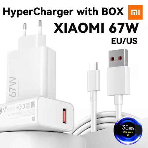 Original XIAOMI 67W Charger Cargador Hyper Turbo Charge Adapter 67W Fast Charging Cable Mi 15T 13T 1