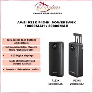 AWEI P133K | P134K 10,000mAH / 20000mAH POWERBANK Multiple Output with Cable