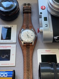 皮雕紋復古風植鞣革咖啡色條子錶帶 勞力士手工表帶20mm 生日禮物