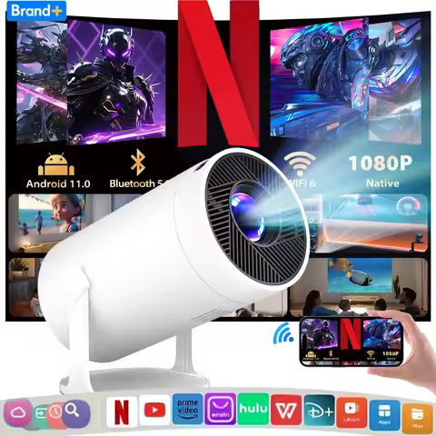 2026 HY320Pro Projector 4K Dual Wifi6 Android 11 Home Theater Video Movie Gaming Portable LED Outdoo