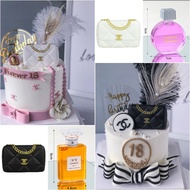 🇸🇬 Logo Inspired Branded Luxury Bag Pink Perfume 18th 21st Birthday Party Cake Topper Decorations