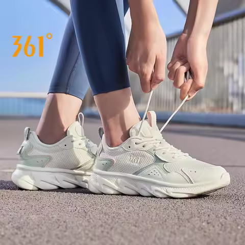 361 Degrees Women Running Sport Shoes Lightweight Non-Slip Shock-absorption Breathable Mesh Girl Sne