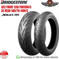 Bridgestone Battlax Street SC2 Front &amp; SC Rear Tyre for Yamaha XMAX300