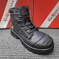 Kickers Safety Limited Edition PRO Safety 3066 Monogram Mid Cut Lace Up Full Black Safety Shoes
