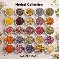 TEASSENCE SAMPLE Pack Flower Tea Herbal Tea Tisane/ Flower Tea Chamomile Lavender Peppermint 5g & 10