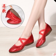 Manufacturer New Style Dance Shoes Low-Heel Dancing Shoes Women Square Dance Shoes Colorful Dance Shoes Shallow Mouth Shoes