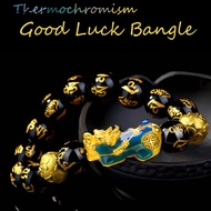 HENLI Fashion Jewelry Women Feng Shui Pixiu Men Attract Wealth Good Luck Bangle Bracelets Wristband Thermochromism