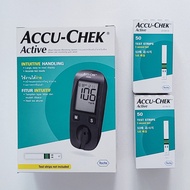 ACCU CHEK Active Blood Glucose Meter Monitor kit with 100 active test sheets
