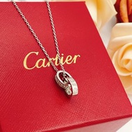 Cartier 18K outlet 白金鑽石LOVE頸鏈