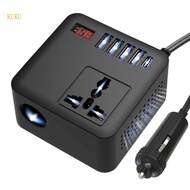 【KUKU*】 Efficient 12V 24V To 110V 220V Electricity Changer with 4 USB Ports Type C Automotive Power 