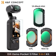 K &amp; F CONCEPT DJI Osmo Pocket 3ชุดฟิลเตอร์3-In-1 (CPL + 1/4หมอกสีดำ + ND2-32)