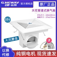 Zhengye Exhaust Fan 10-Inch Ceiling Pipe Bathroom Kitchen Bathroom Ceiling Ventilating Fan BPT12-14C