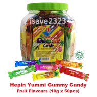 [HALAL] Hepin Yummi Gummy Candy (10g x 50pcs) - Fruit Flavours