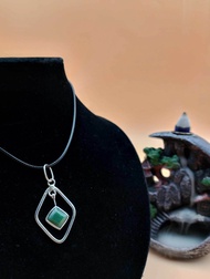 Handmade silver natural jade pendant