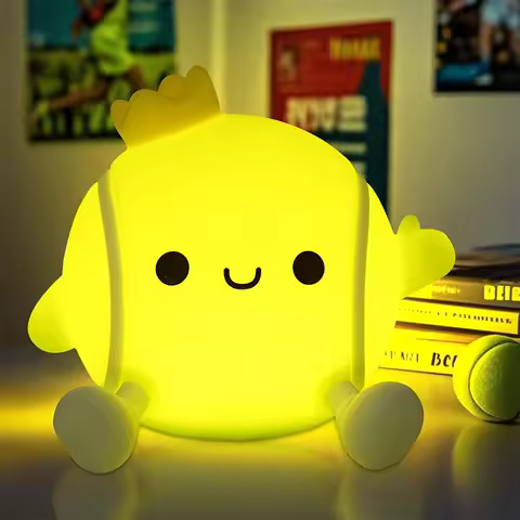 Tennis Nursery Night Light,LED Squishy Silicone Lamp,2 Levels Dimmable Bedroom Nightlight for Kids,T