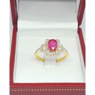 Ruby Ring Real Gold Diamond