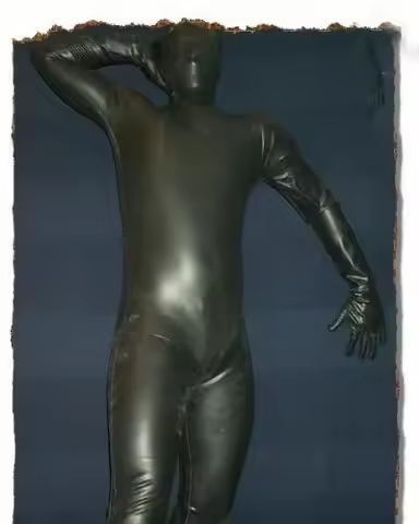 Latex Rubber Gummi mask Catsuit Back zipper Full-body Bodysuit Tights Fetish