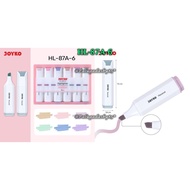 (1 Set/6 Colors) JOYKO HL-87A-6 HL-87B-6 6 Morandi Colors Highlighter / Joyko HL-87 Colored Marker