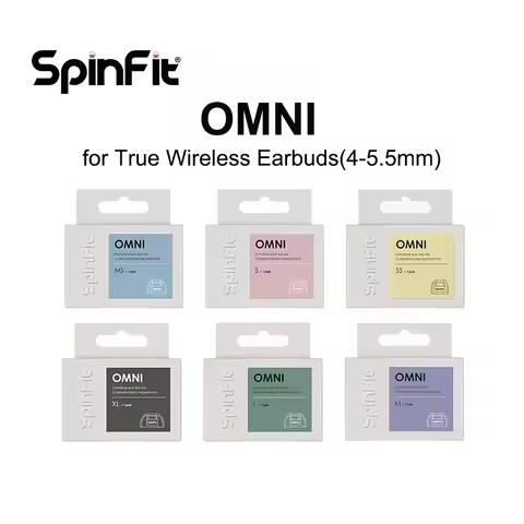 SpinFit OMNI Patented Silicone Eartips for True Wireless Earbuds with 3.7 mm Nozzle Dia 1 Pair for S