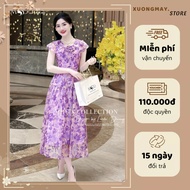 Mduxuongmay Designer Dress K37-D2-1 MDU4355 High Quality Woven Lace, Charming Bow Collar